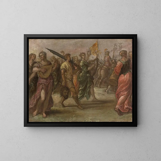 David and Goliath - Andrea del Michieli — framed artwork on a wall