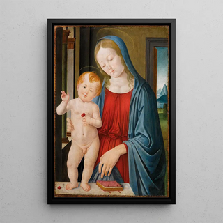 Virgin and Child - Andrea del Verrocchio's Workshop — framed artwork on a wall