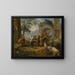 A landscape with peasants dancing and celebrating - Andrea Locatelli — framed artwork on a wall
