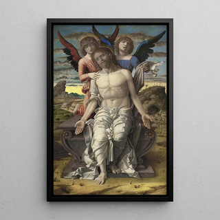 The Christ as Suffering Redeemer - Andrea Mantegna — framed artwork on a wall