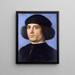Portrait of a Man - Andrea Previtali — framed artwork on a wall