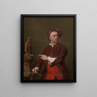 John Michael Rysbrack modeling his terracotta statue of Hercules - Andrea Soldi — framed artwork on a wall