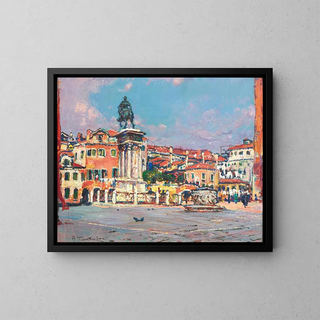 Venice, Campo Santi Giovanni e Paolo - Andrea Tavernier — framed artwork on a wall