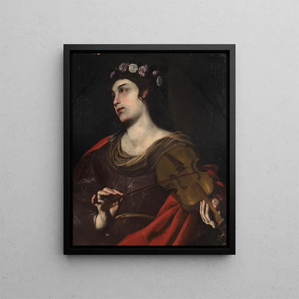 Saint Cecilia - Andrea Vaccaro — framed artwork on a wall