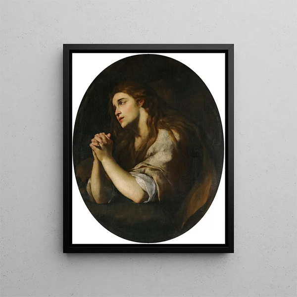 La Madeleine pénitente - Andrea Vaccaro — framed artwork on a wall