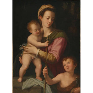 Virgin and Child with Saint John - Andrea del Brescianino — artwork view