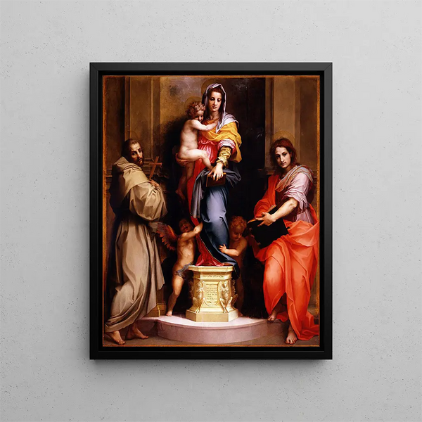 La Madone des Harpies - Andrea del Sarto — framed artwork on a wall
