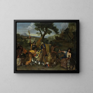 Les colporteurs - Andrea di Leone — framed artwork on a wall