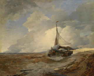 Boat in Distress - Andreas Achenbach — artwork view