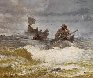 Marine Rescue Painting - Andreas Achenbach — artwork view