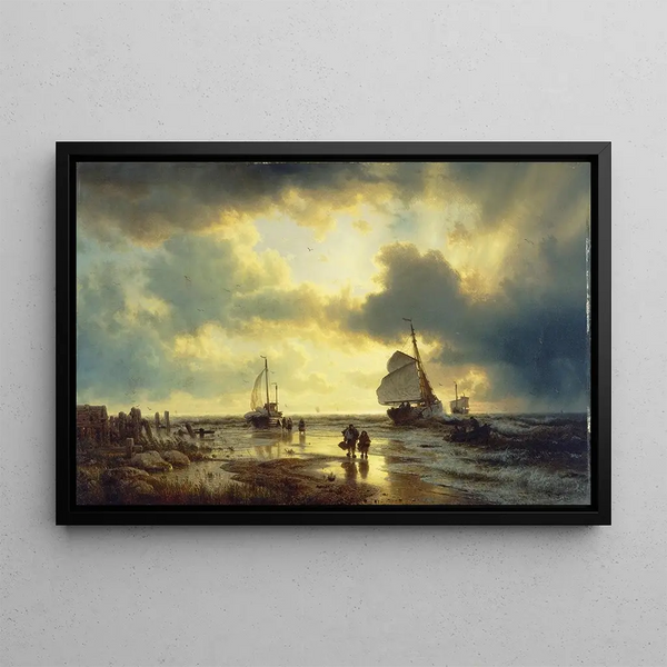 The Reflux - Andreas Achenbach — framed artwork on a wall