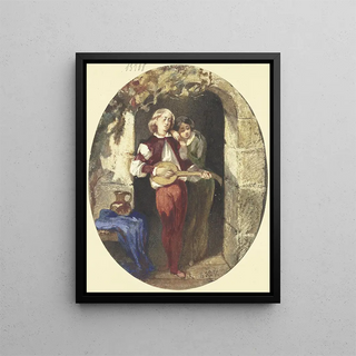 Les amoureux devant la porte d'entrée - Andreas Deckelmann — framed artwork on a wall