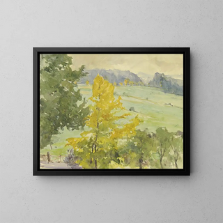 Landscape Painting Rhn - Andreas Egersdoerfer — framed artwork on a wall