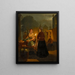 L'étal de légumes la nuit - Andreas Franciscus Vermeulen — framed artwork on a wall