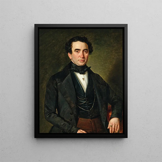 Portrait of a gentleman - Andreas Hall — framed artwork on a wall