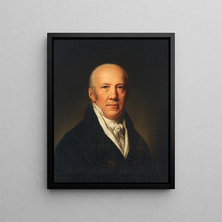 Portrait of the Conference Council President, Michael Lange - Andreas Herman Hunus — framed artwork on a wall