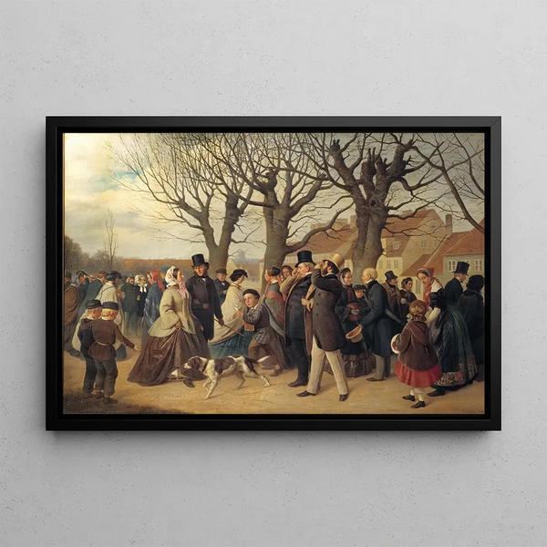 Promenade sur les remparts de Copenhague lors d'un jour férié au printemps - Andreas Herman Hunus — framed artwork on a wall