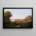 View of the hill with the castle of Skanderborg, Jutland, and the memorial to Frederick VI - Andreas Juuel — framed artwork on a wall