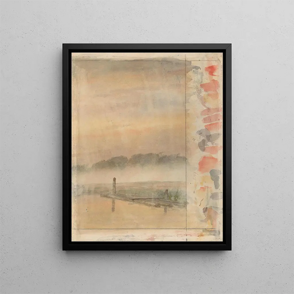 Jetée - Andreas Schelfhout — framed artwork on a wall