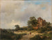 Landscape painting with the ruins of Brederode Castle in Santpoort - Andreas Schelfhout — artwork view