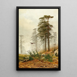 a Misty Morning near Saint Petersburg - Andrei Nikolaevich Shilder — framed artwork on a wall