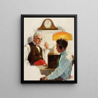 La radio à ondes courtes - Andrew Loomis — framed artwork on a wall