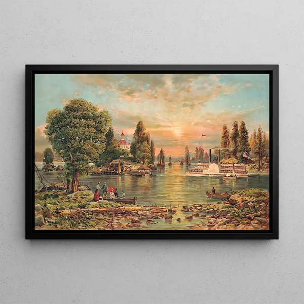 A Dock at Mille Îles - Andrew Melrose — framed artwork on a wall