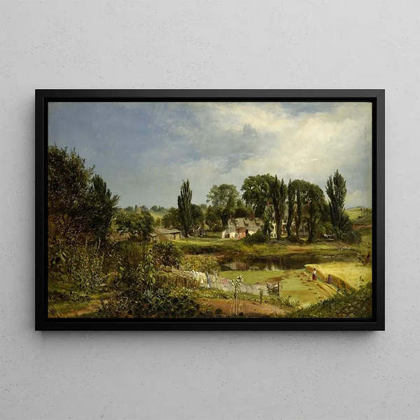 Study of a farm in Long Island from nature - Andrew W Warren | W — framed artwork on a wall