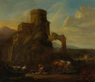 Pastoral landscape with ruins - Andries Both — artwork view