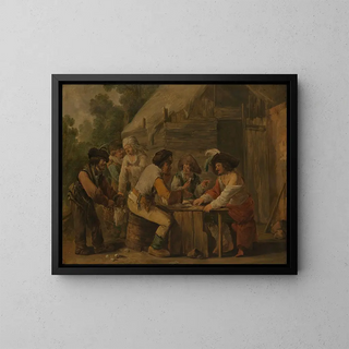 Les Joueurs de cartes - Andries Both — framed artwork on a wall