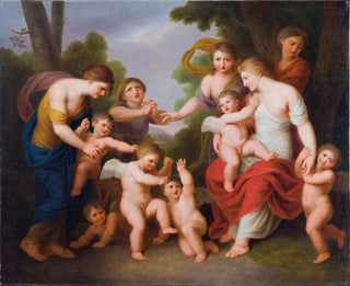 A combat between putti - Andries Cornelis Lens — artwork view