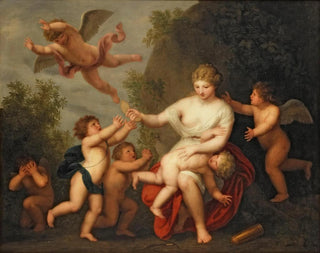 Venus Reprimanding Cupid - Andries Cornelis Lens — artwork view