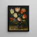 a Tulip and other flowers still life in a glass vase - Andries Daniels — framed artwork on a wall