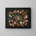 the Adoration of the Shepherds surrounded by a garland of flowers - Andries Snellinck — framed artwork on a wall