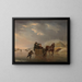 Winter scene: horse-drawn sleigh on the ice - Andries Vermeulen — framed artwork on a wall