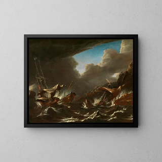 Storm at Sea - Andries van Eertvelt — framed artwork on a wall