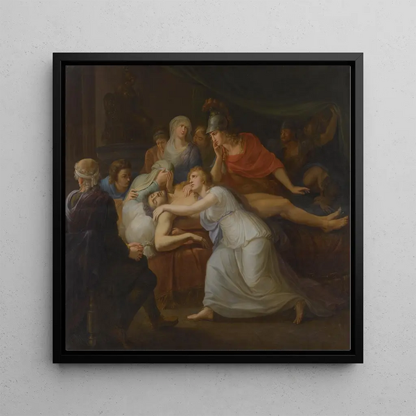 Andromaque weeping over Hector's death - Circle of Heinrich Friedrich Füger — framed artwork on a wall