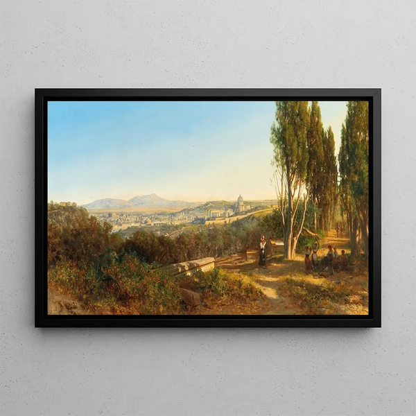 View of Rome from Villa Madama - András Mark — framed artwork on a wall