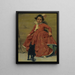 Girl dancing for her cat - Andrés Parladé y Heredia — framed artwork on a wall