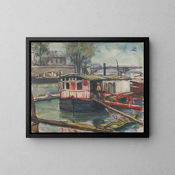 Pesumajad sur la Seine - Andrus Johani — framed artwork on a wall