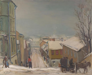 Winter Landscape Painting in Tartu, Liiva Street - Andrus Johani — artwork view