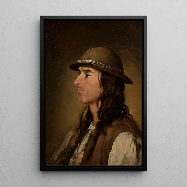 Bust of Michał Walczak-Gąsienica Montagnard - Andrzej Grabowski — framed artwork on a wall