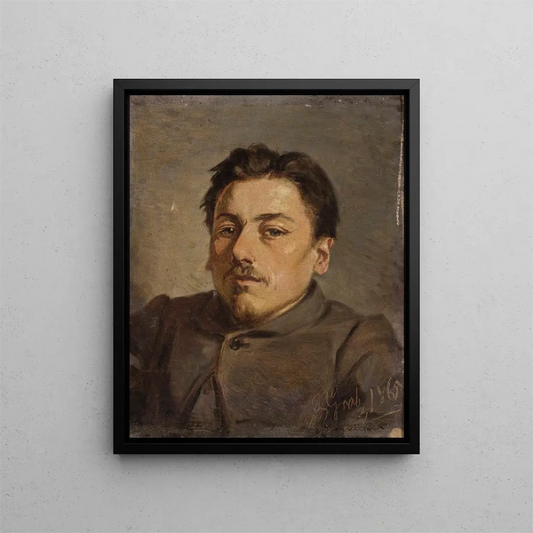 Portrait of the painter Franciszek Streitt - Andrzej Grabowski — framed artwork on a wall