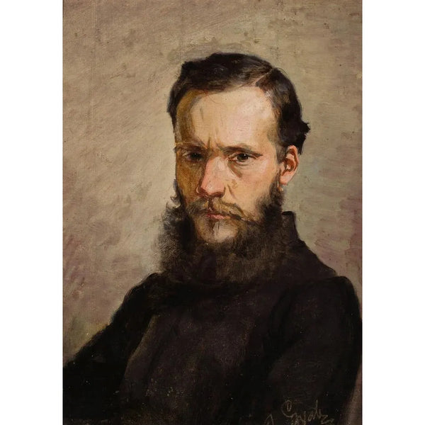Portrait of Piotr Kozakiewicz - Andrzej Grabowski — framed artwork on a wall