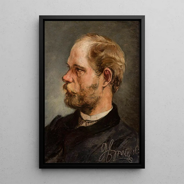 Portrait of Walery Gadomski sculptor - Andrzej Grabowski — framed artwork on a wall