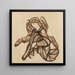 Angel playing a horn - Sir Edward Coley Burne-Jones — framed artwork on a wall