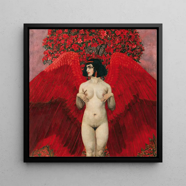 Red Angel - Karl Mediz — framed artwork on a wall