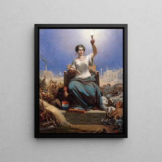 La République - Ange-Louis Janet — framed artwork on a wall