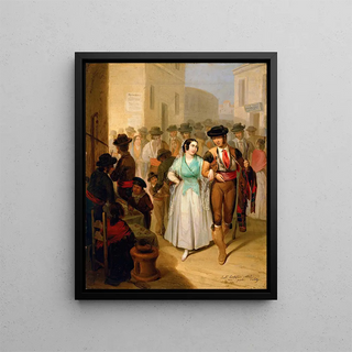 Quitter les arènes - Ángel María Cortellini Hernández — framed artwork on a wall