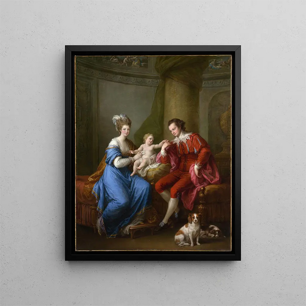 Edward Smith Stanley, Twelfth Earl of Derby, with his first wife, Lady Elizabeth Hamilton, and their son Edward Smith Stanley - Angelica Kauffman — framed artwork on a wall